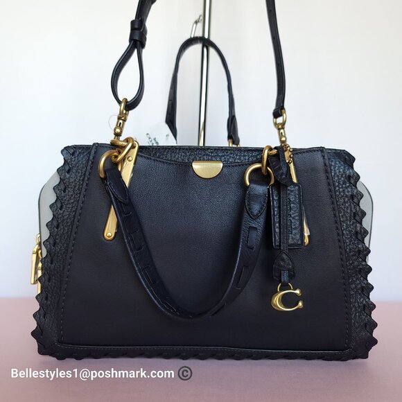 COACH Dreamer 27 Whipstitch Colorblocked Mixed Leather & Suede Satchel-Ink Mult⭐ - Picture 2 of 16